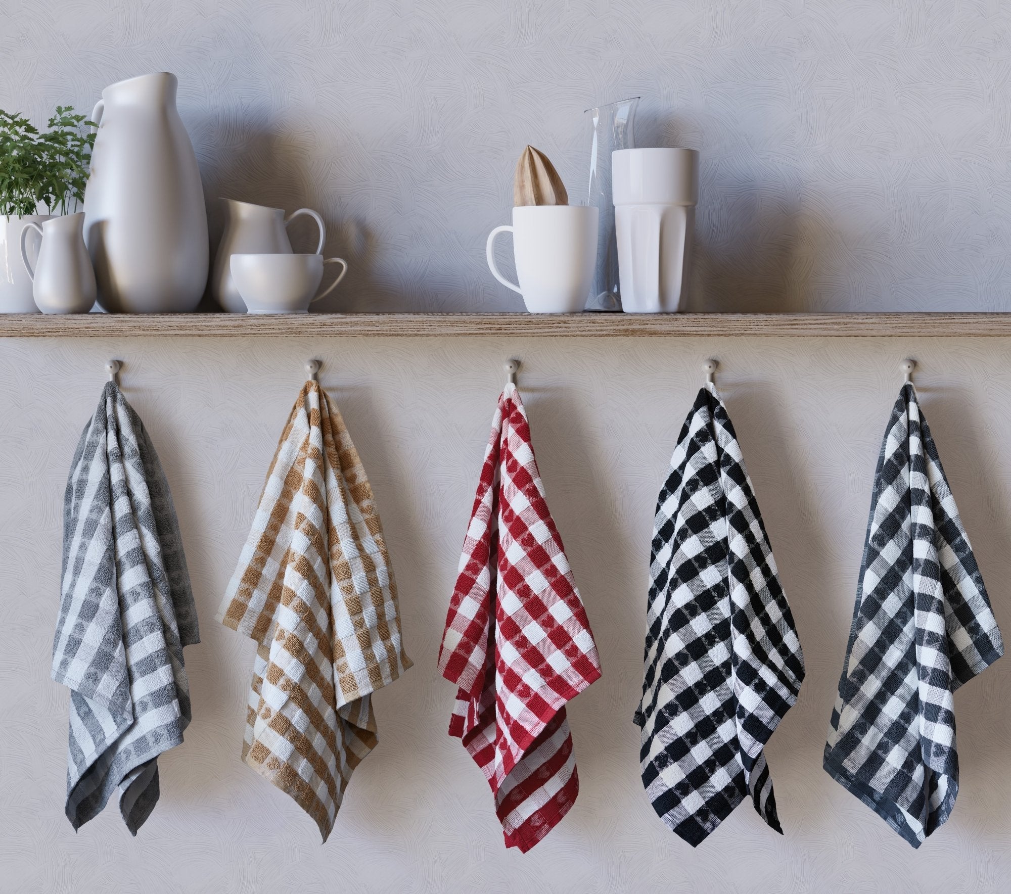 Hearts Gingham Terry Tea Towel 50x70cm