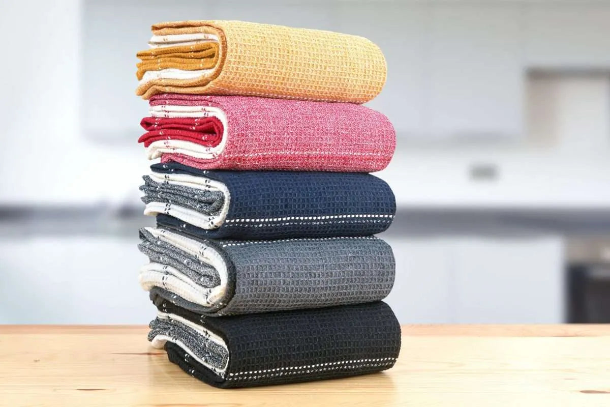 Utopia Waffle Kitchen Tea Towels | 3 Pack | 45x65cm | 100% Cotton | Kumperi