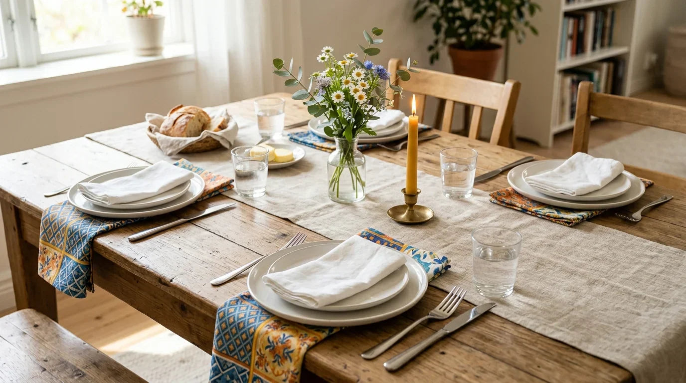 How to Style Your Dining Table with Tea Towels and Table Runners