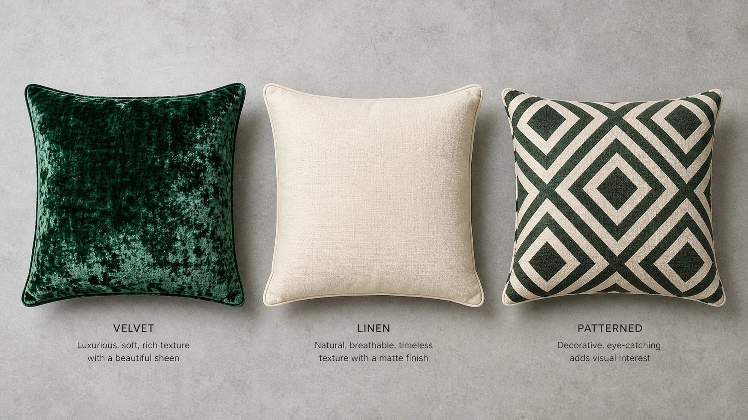 Velvet, Plain and Patterned Cushion Covers: Which Material Is Right for You?
