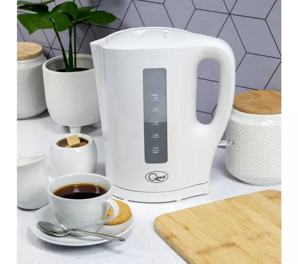 Quest 1.7 Litre Electric Kettle, 2200W – Fast Boil, Water Level - Kumperi