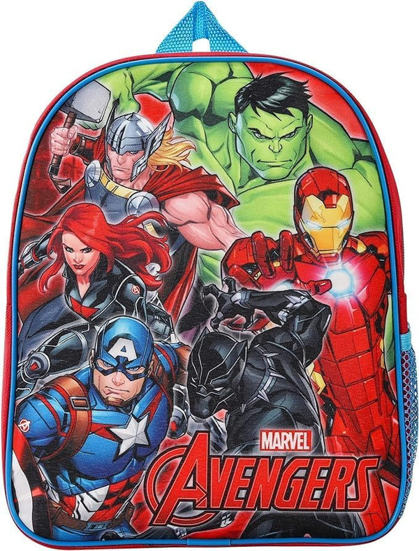 Marvel Avengers Kids Backpack Kumperi Red Blue School Bag Boys 29x24x8cm Iron Man Hulk Captain America