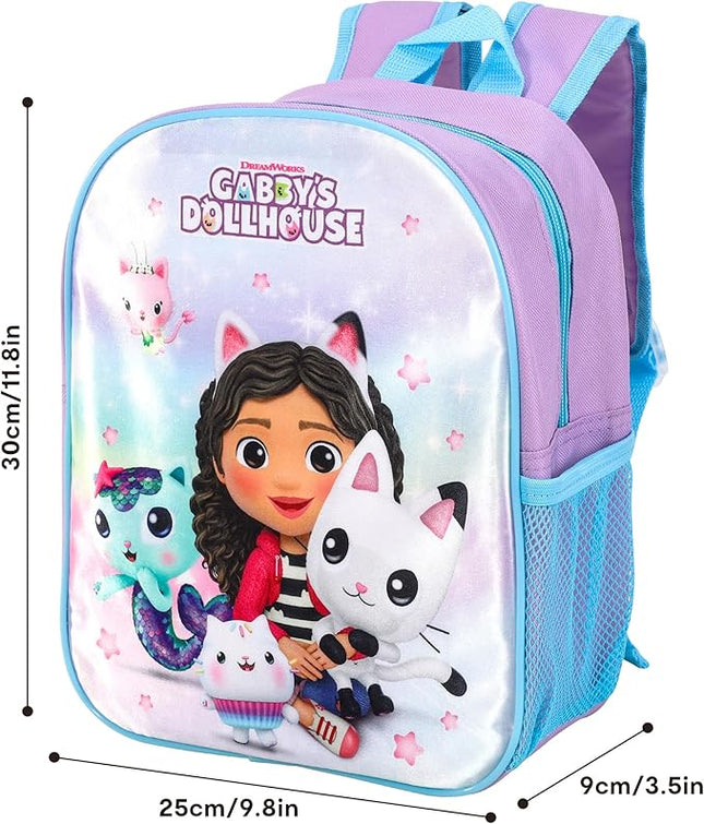 DreamWorks Gabby's Dollhouse Kids Backpack Kumperi Purple Blue School Bag Girls 30x25x9cm Gabby Pandy Paws