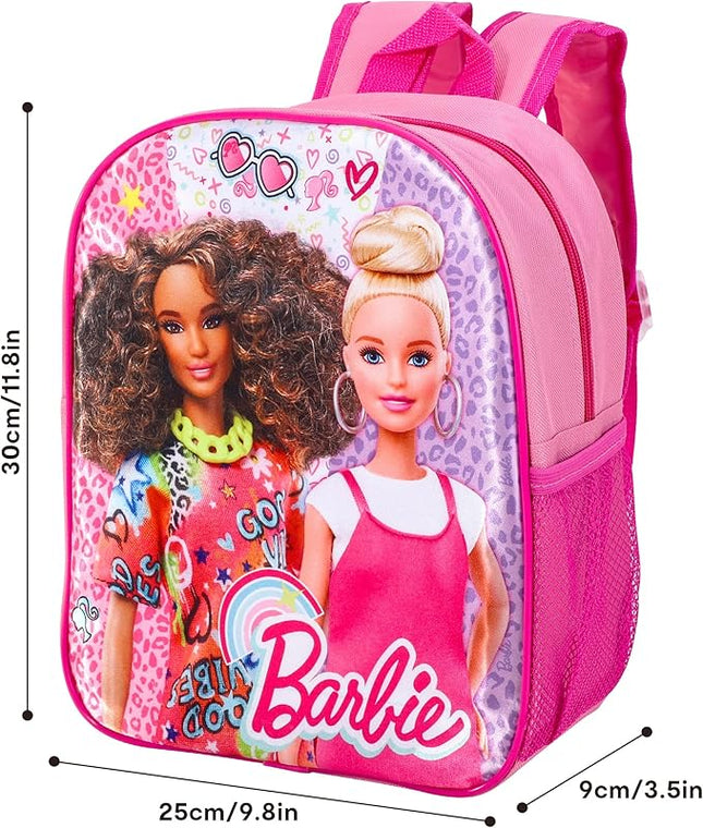 Barbie Kids Backpack Kumperi Pink School Bag Girls 30x25x9cm Good Vibes Fashion