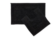 Brillare Bath Mat and Pedestal Set Black | Kumperi | 2 Piece | 100% Cotton 
