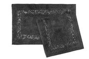 Brillare Bath Mat and Pedestal Set Charcoal | Kumperi | 2 Piece | 100% Cotton 