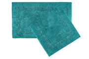 Brillare Bath Mat and Pedestal Set Teal | Kumperi | 2 Piece | 100% Cotton 