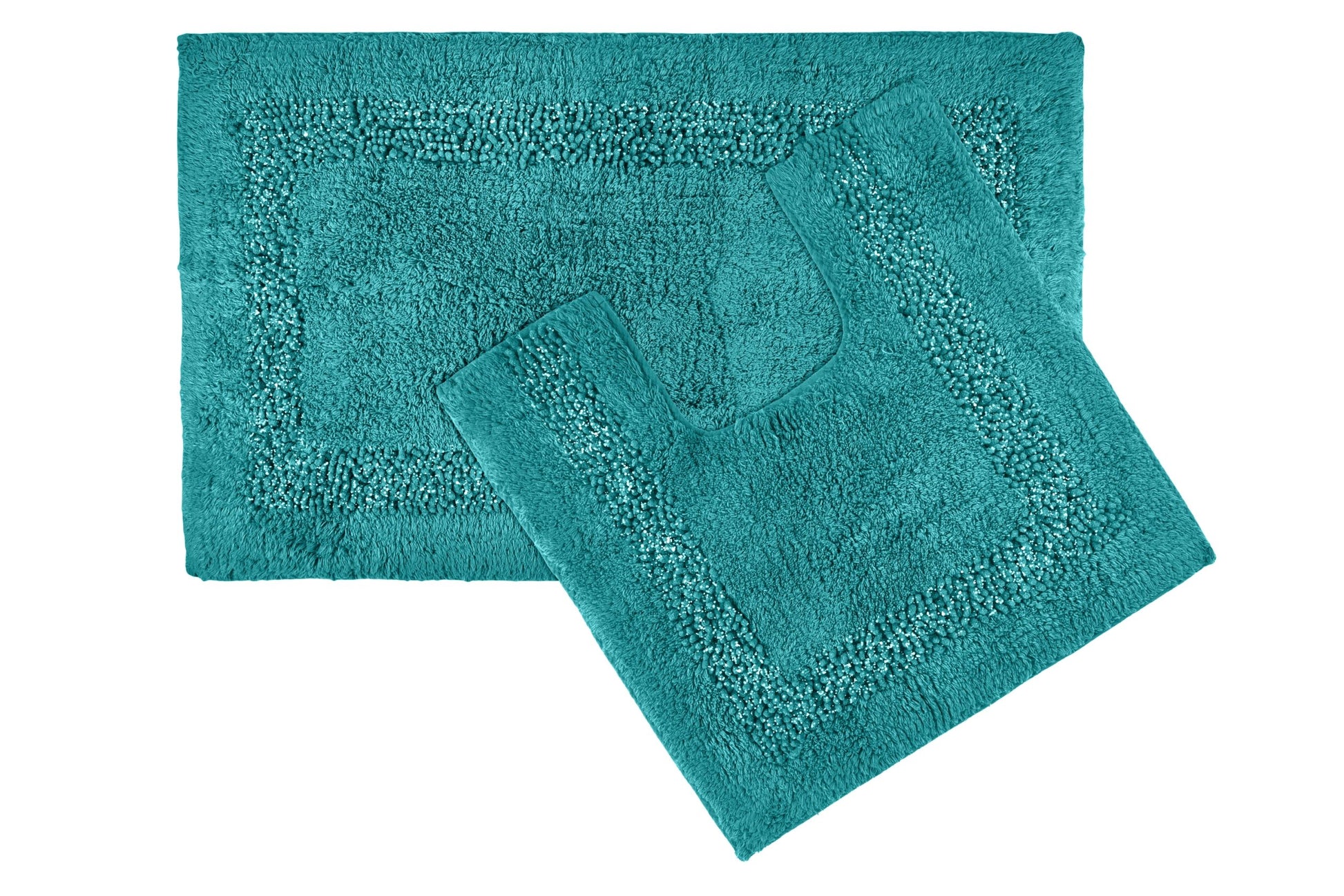 Brillare Bath Mat and Pedestal Set Teal | Kumperi | 2 Piece | 100% Cotton 