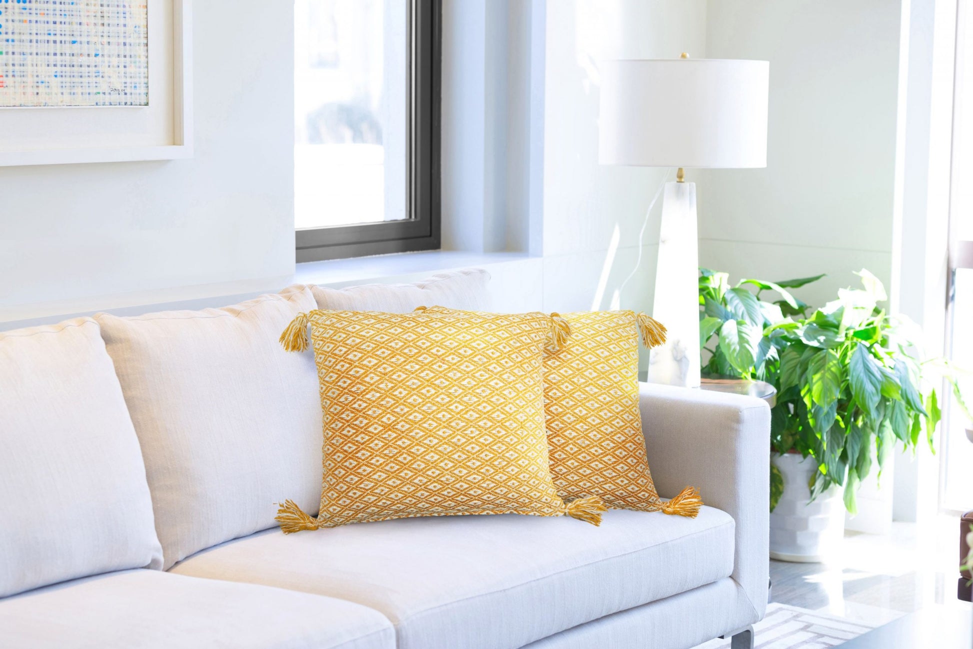 Casablanca Recycled Cotton Cushion Cover | Ochre | 43x43cm | Kumperi