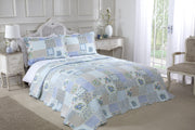 Hathaway Cotswold Luxury Quilted Bedspread Set Blue