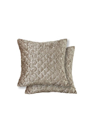 Quilted Sequin Velvet Cushion Cover | Mink | 43x43cm | Kumperi