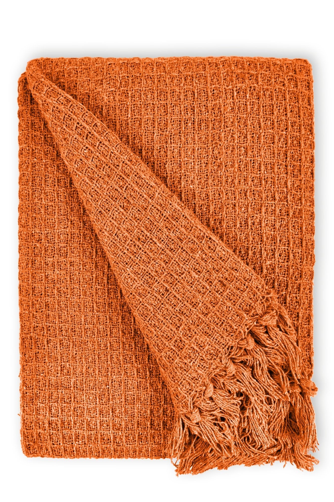 Honeycomb Throw | Burnt Orange | 177x254cm | Recycled Cotton | Kumperi