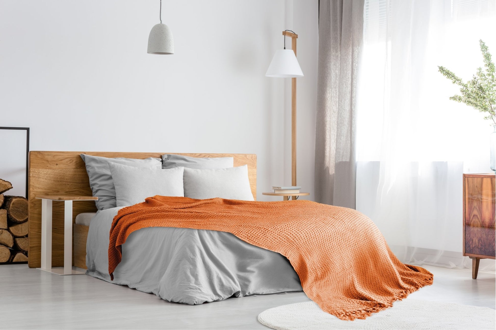 Honeycomb Throw | Burnt Orange | 177x254cm | Recycled Cotton | Kumperi