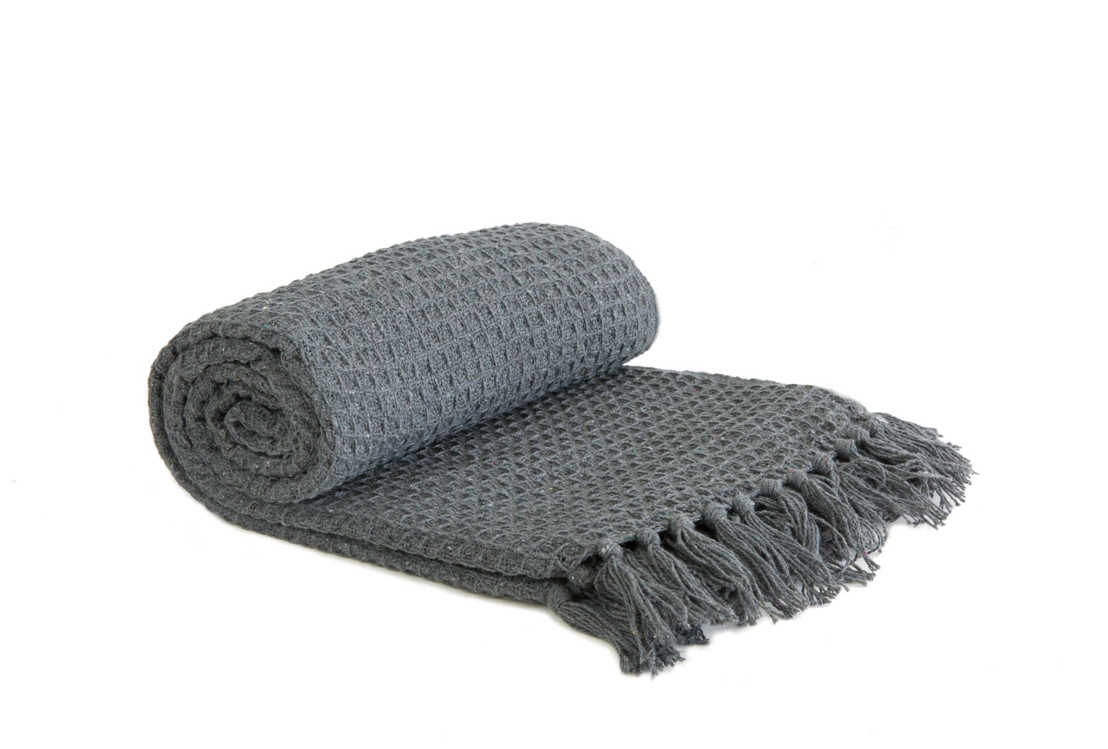 Honeycomb Throw | Charcoal | 177x254cm | 100% Recycled Cotton | Kumperi