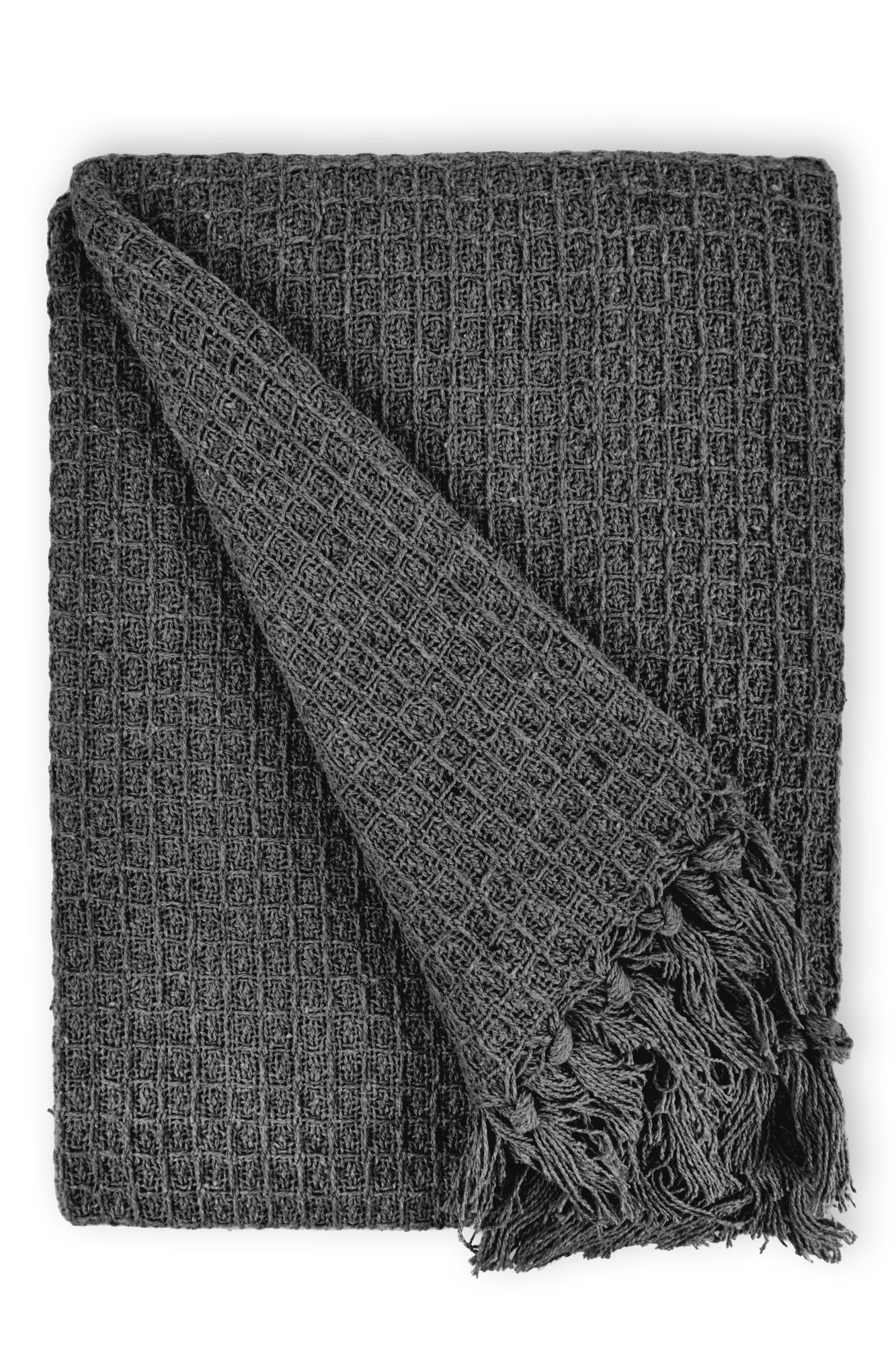 Honeycomb Throw | Charcoal | 177x254cm | 100% Recycled Cotton | Kumperi