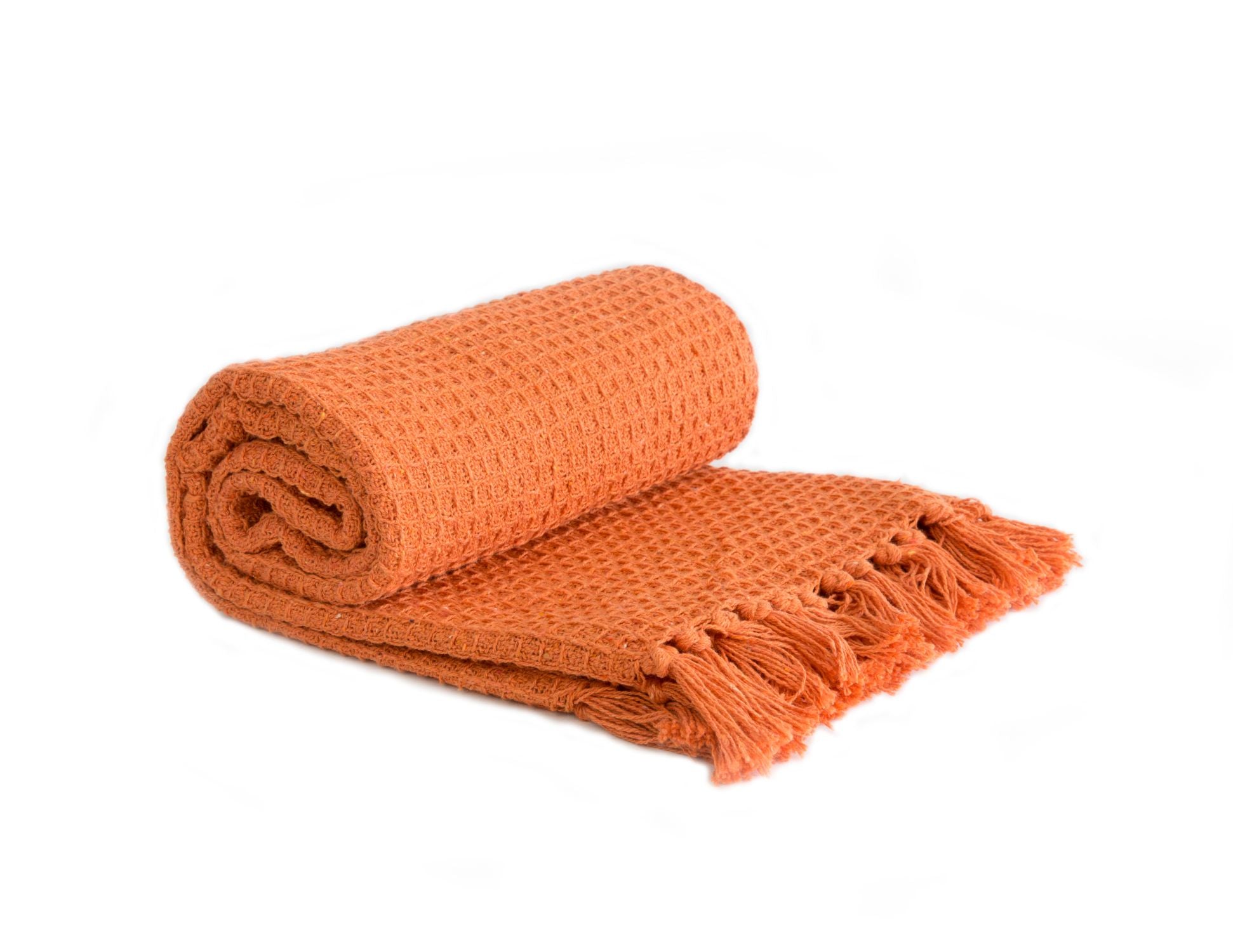 Honeycomb Throw | Burnt Orange | 177x254cm | Recycled Cotton | Kumperi