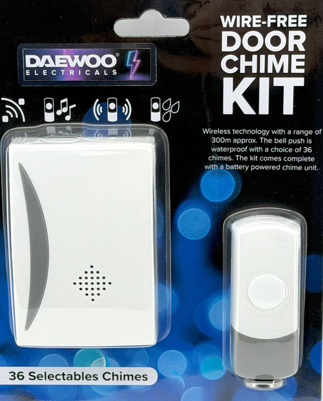 Daewoo Cordless Doorbell Kit 300m Range - 36 Chimes Available