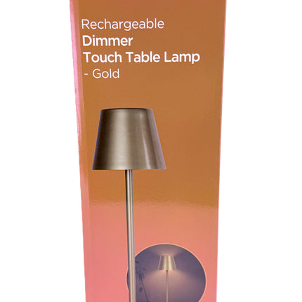 Kingavon Rechargeable Dimmer Touch Table Lamp - Gold | 3 Brightness Levels