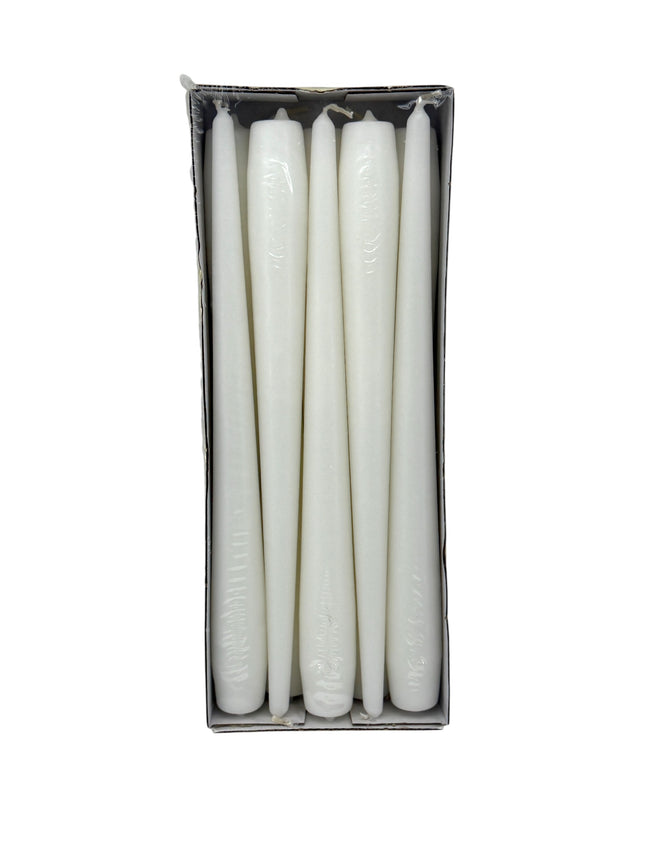 Prices Tapered Dinner Candles 10 Pack - Premium White Dinner Candles 24.5cm - Kumperi