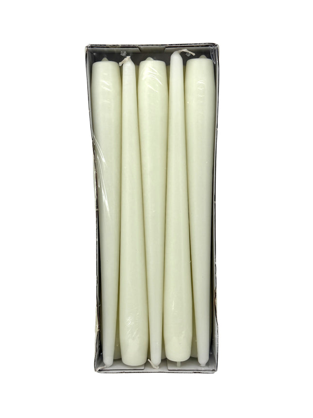 Prices Tapered Dinner Candles 10 Pack - Premium Ivory Dinner Candles 24.5cm - Kumperi