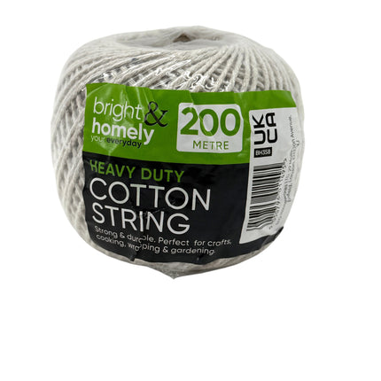 Bright & Homely Heavy Duty Cotton String 200m Ball - Premium Natural Cotton Twine for Crafts - Kumperi