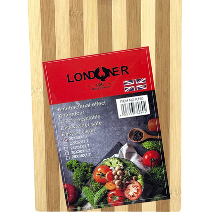 Londoner Compact 30x20x1.7 cm Wood Cutting Board | Anti-Bacterial Kitchen Chopping Block - Kumperi