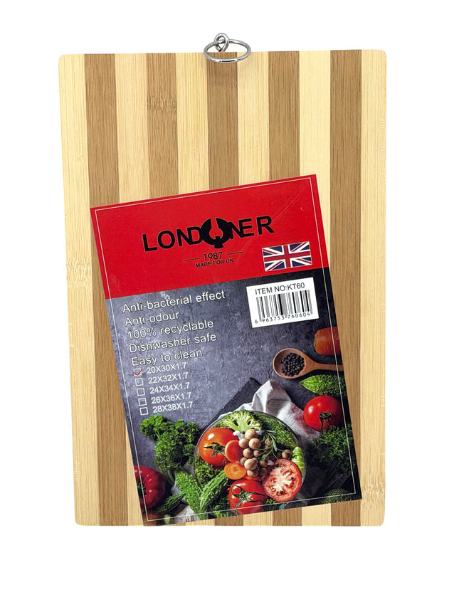 Londoner Compact 30x20x1.7 cm Wood Cutting Board | Anti-Bacterial Kitchen Chopping Block - Kumperi