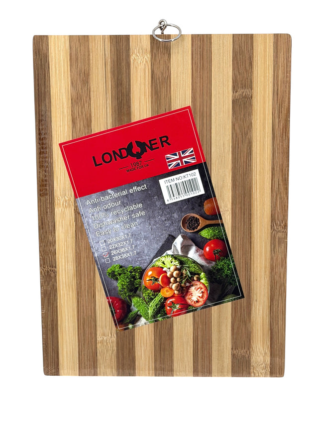 Londoner Wood Cutting Board 26x36x1.7 cm | Anti-Bacterial Kitchen Chopping Block | Kumperi