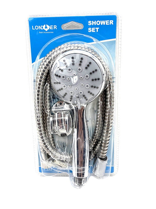 Londoner Shower Set ABS Chrome 5 Function Kumperi 1.5M Hose Handheld Showerhead