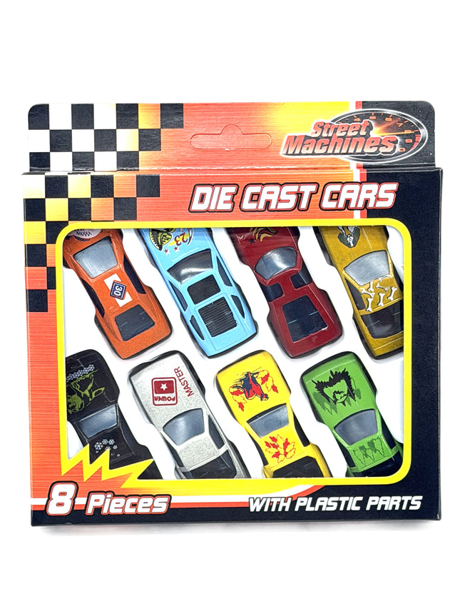 Street Machines Die Cast Cars 8 Pack Kumperi Metal Racing Vehicles Assorted Colours Kids
