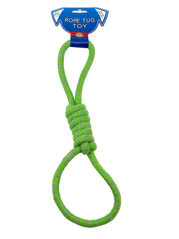 Rope Tug Toy 34cm Green Interactive Dog Toy Durable Rope Pet Play Toy | Kumperi