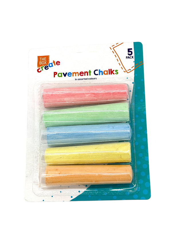 The Box Create Pavement Chalks 5 Pack Kumperi Assorted Colours Outdoor Creative Art Supplies