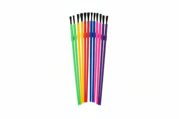 Crafter's Square Art Brushes 12 Piece Set Kumperi Colourful Handles Black Bristles