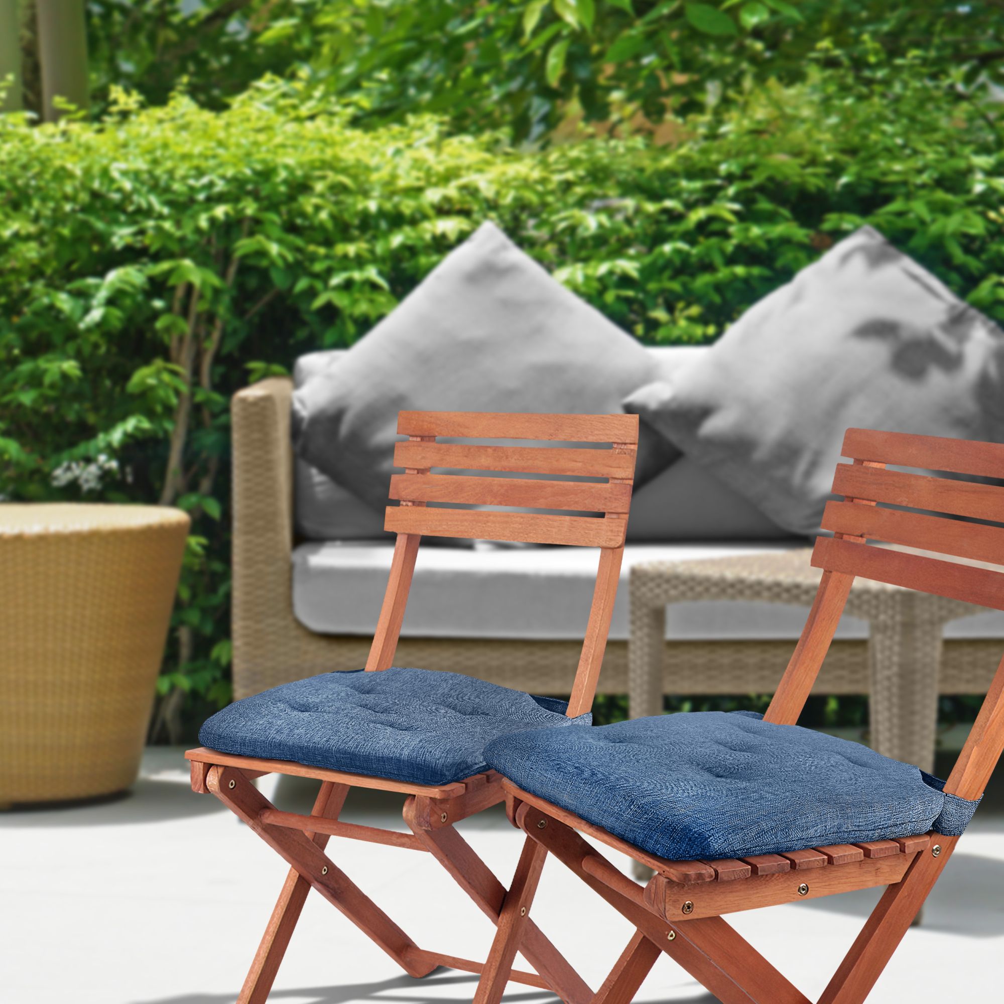 Jardin Waterproof Indoor Outdoor Seat Pad | Blue | 40x40cm | Kumperi