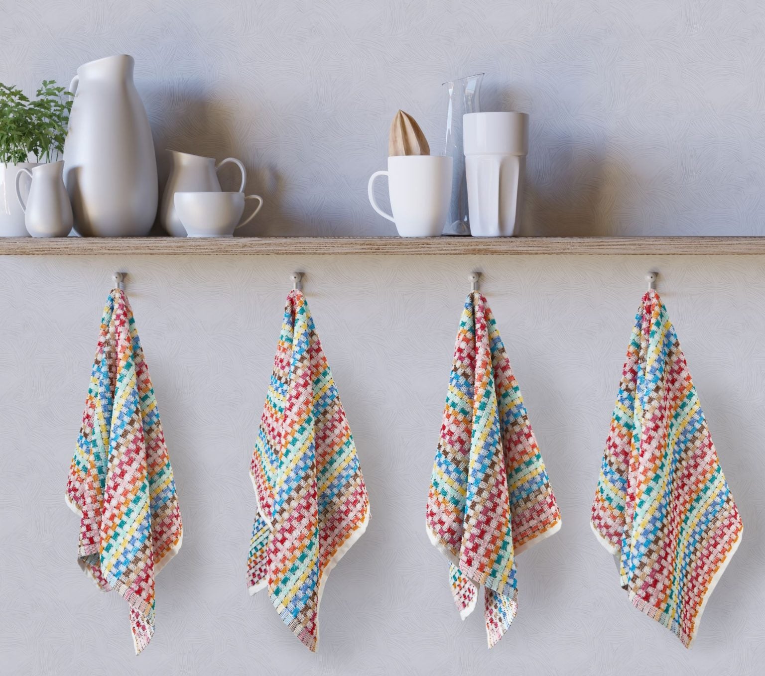 Jazz Kitchen Tea Towels Multi | 6 Pack | 45x65cm | 100% Cotton | Kumperi