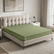 Lyla Double Fitted Sheet | Olive Green | Non Iron | Kumperi
