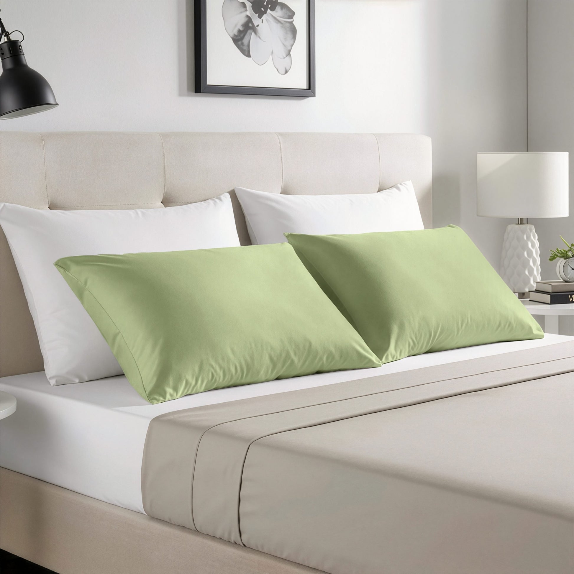Lyla Pillowcase Pair | Olive | Non-Iron | Kumperi