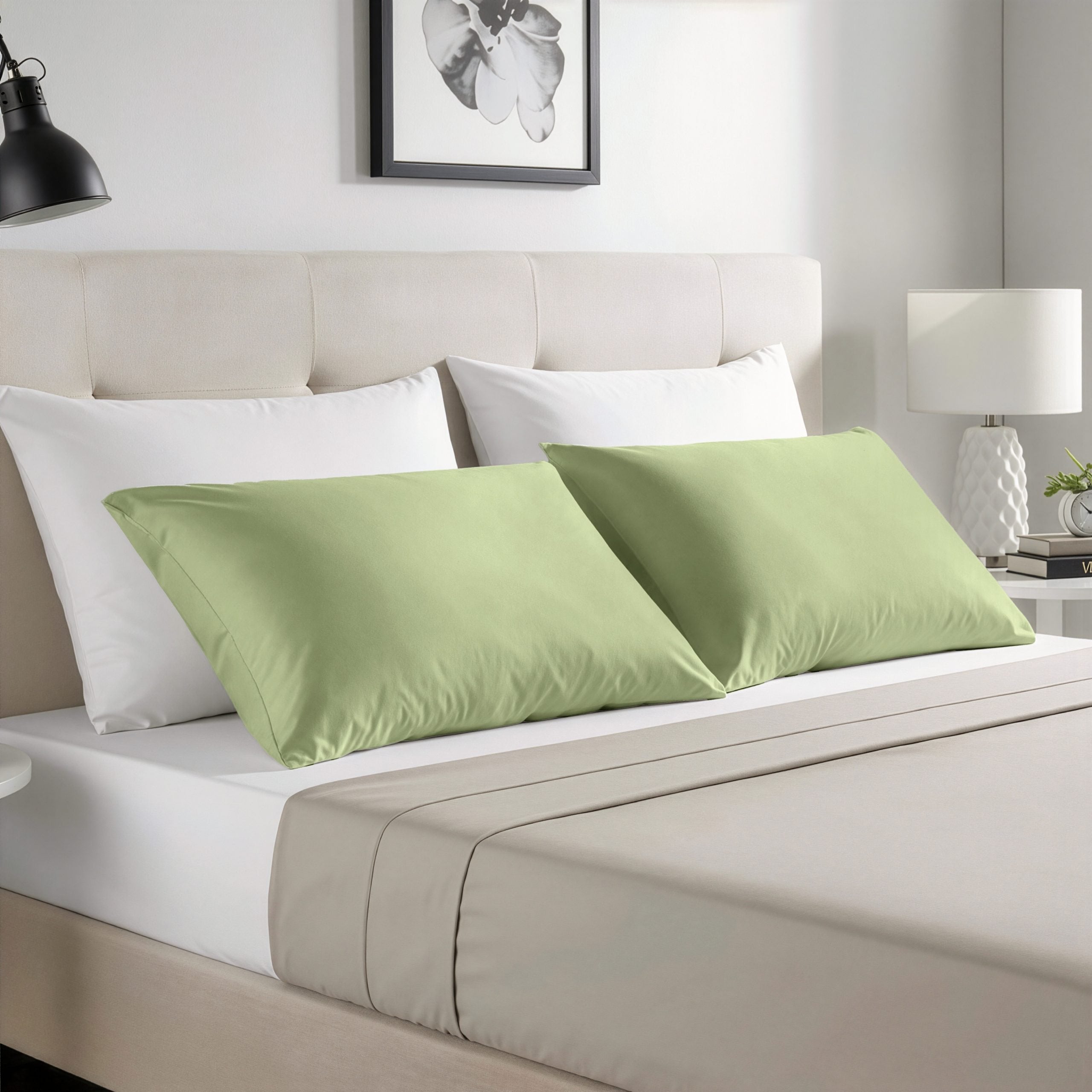 Lyla Pillowcase Pair | Olive | Non-Iron | Kumperi
