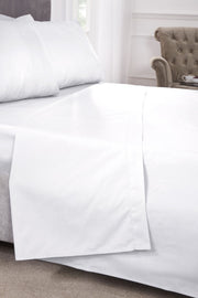 Percale Flat Sheet | White | 180 Thread Count | Kumperi