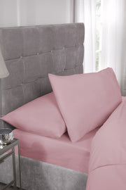 Pure Collection Percale Housewife Pillowcase Pair Pink | Kumperi|  50x75cm | Easy Care 
