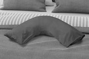 Pure Collection 180TC Percale V-Shape Pillowcase Grey | Kumperi | 80x36cm | Easy Care 