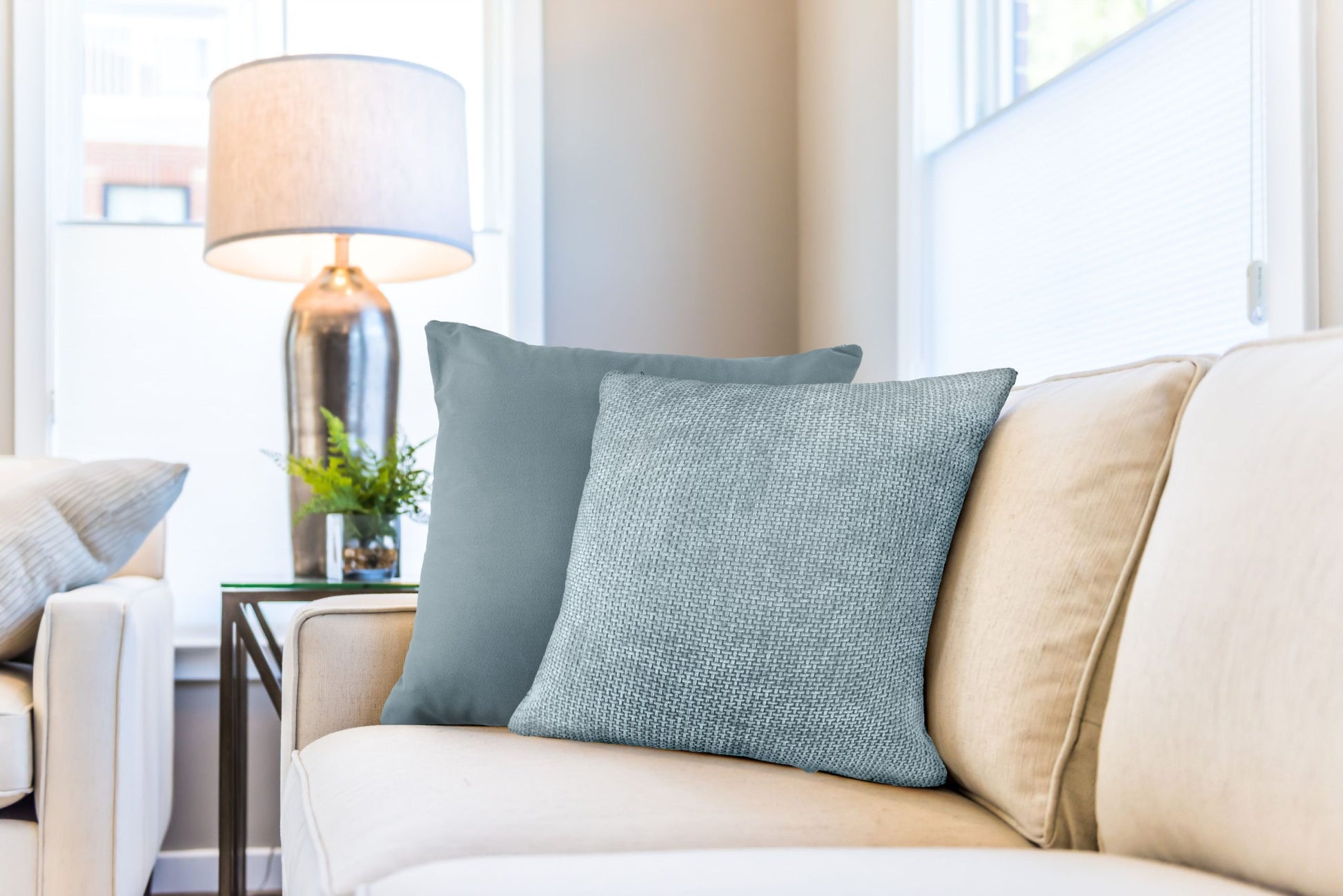 Portland Cushion Cover | Silver | 43x43cm | Woven Texture | Kumperi