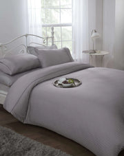 Ritz King Duvet Cover Set | Silver | 300 Thread Count Cotton Sateen | Kumperi