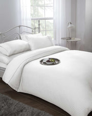 Ritz King Duvet Cover Set | White | 300 Thread Count Cotton Sateen | Kumperi