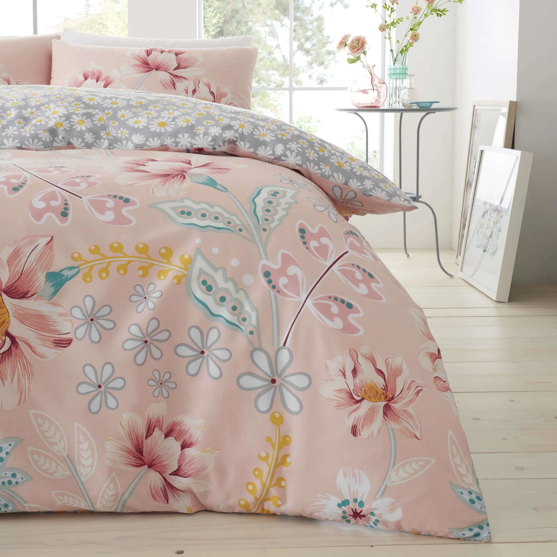 Gaveno Cavailia Stella Paisley Floral King Duvet Cover Set | Blush Pink | Kumperi