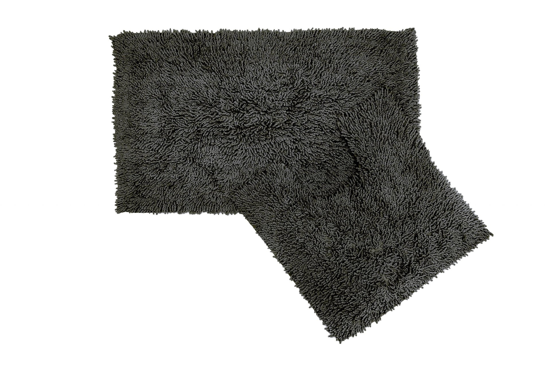 Cotton Loop Twist Bath Mat and Pedestal Set Charcoal | Kumperi | 2 Piece | 100% Cotton 