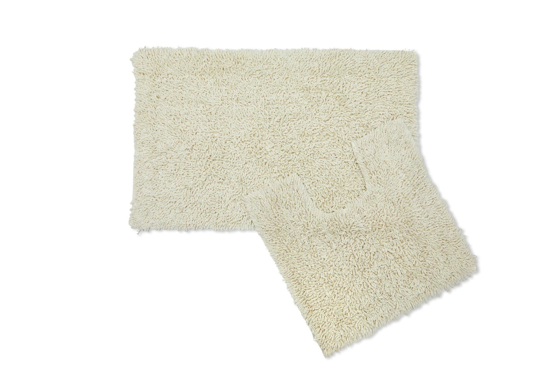 Cotton Loop Twist Bath Mat and Pedestal Set Cream | Kumperi | 2 Piece | 100% Cotton 