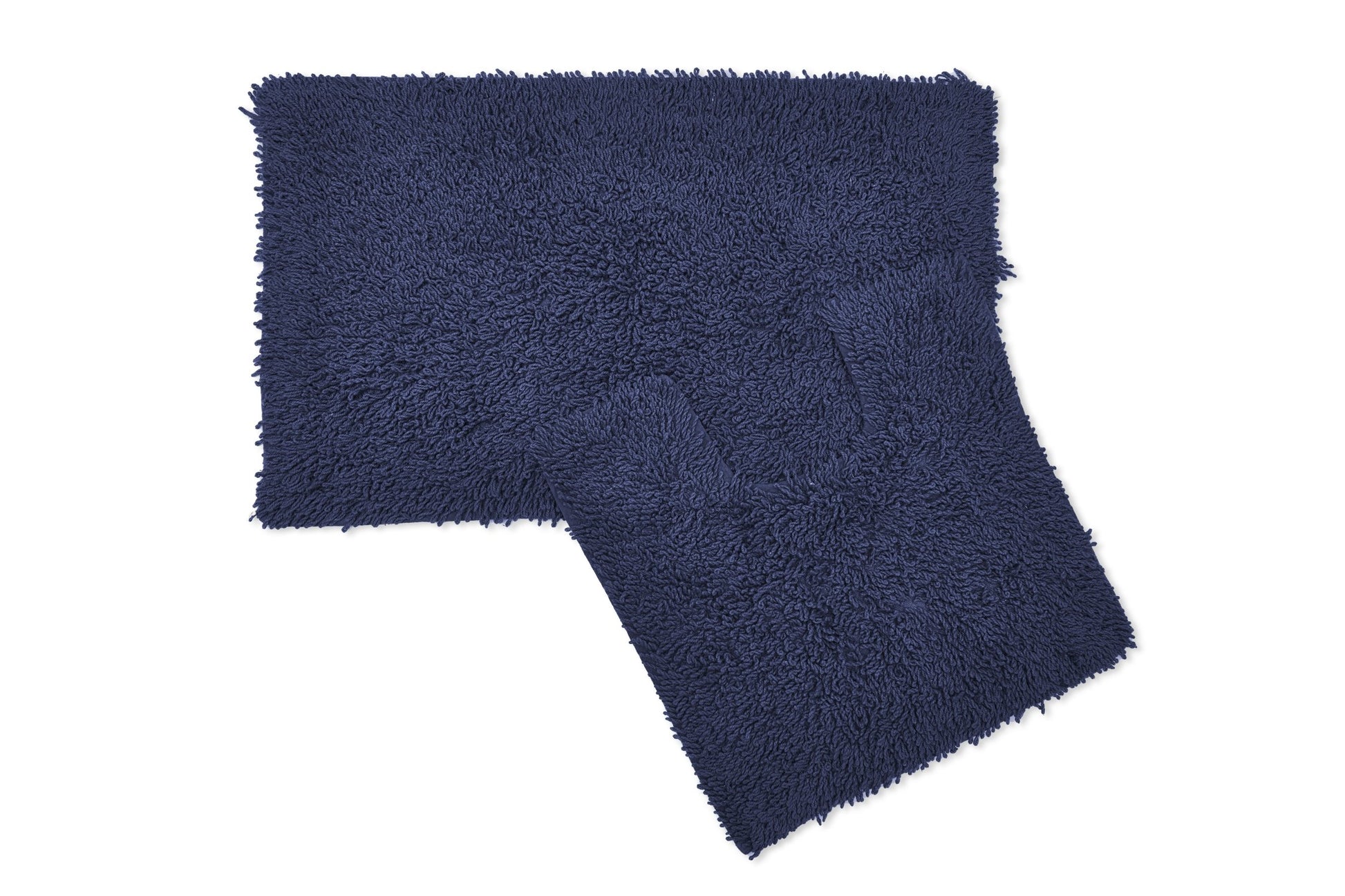 Cotton Loop Twist Bath Mat and Pedestal Set Navy | Kumperi | 2 Piece | 100% Cotton 