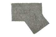 Cotton Loop Twist Bath Mat and Pedestal Set Silver | Kumperi | 2 Piece | 100% Cotton 