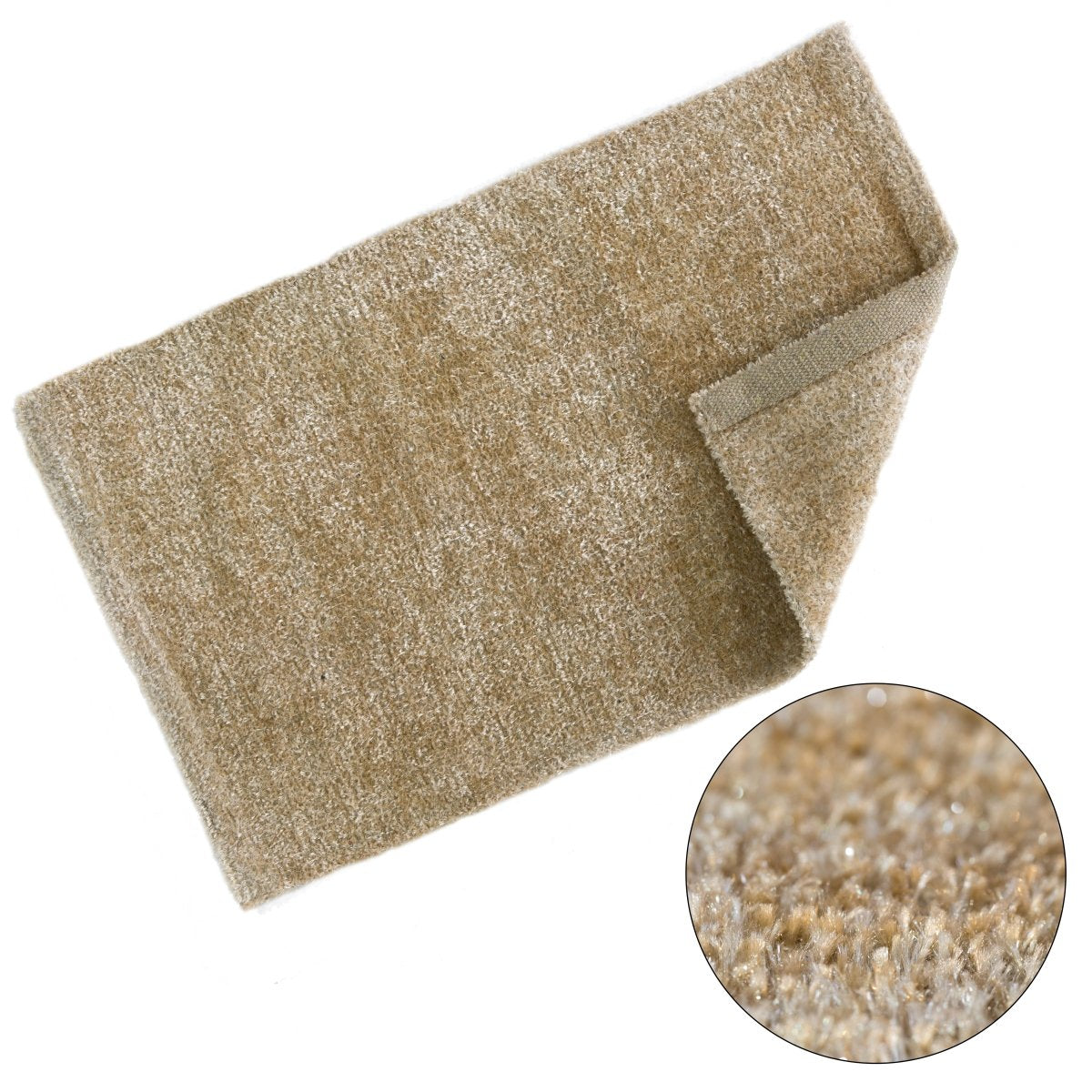 Twinkle Super Soft Bath Mat Beige | Kumperi | 50x80cm | Metallic Shaggy Pile 